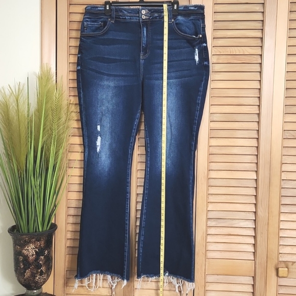 Kancan Gill High Rise Split Flare Frayed Hem Jeans - Picture 8 of 16